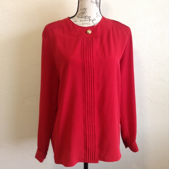 Talbots Tops - Talbots Red Button Down Blouse